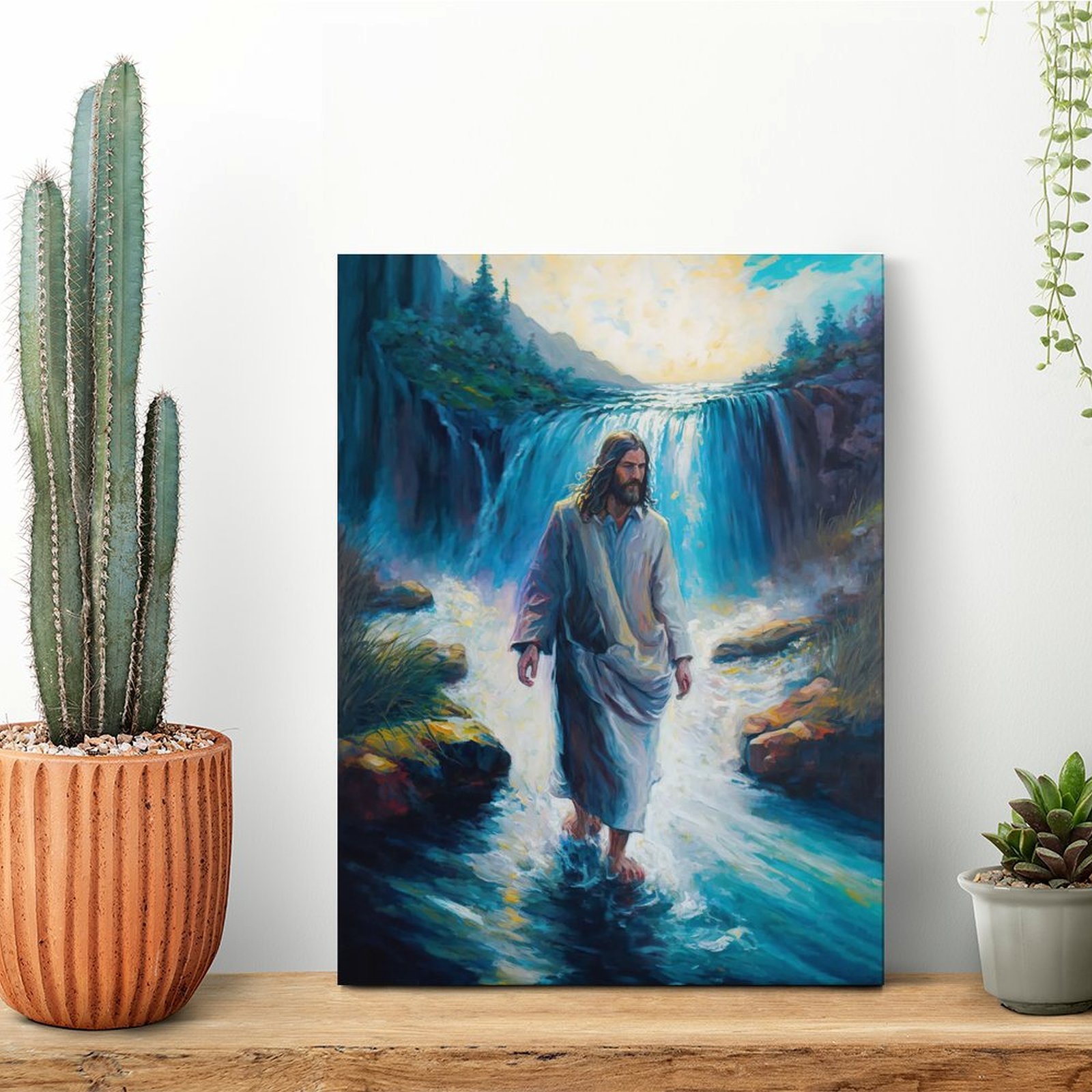 Home Cinema Wall Design - Waterwalking Jesus Canvas Painting Kitchen Cinema