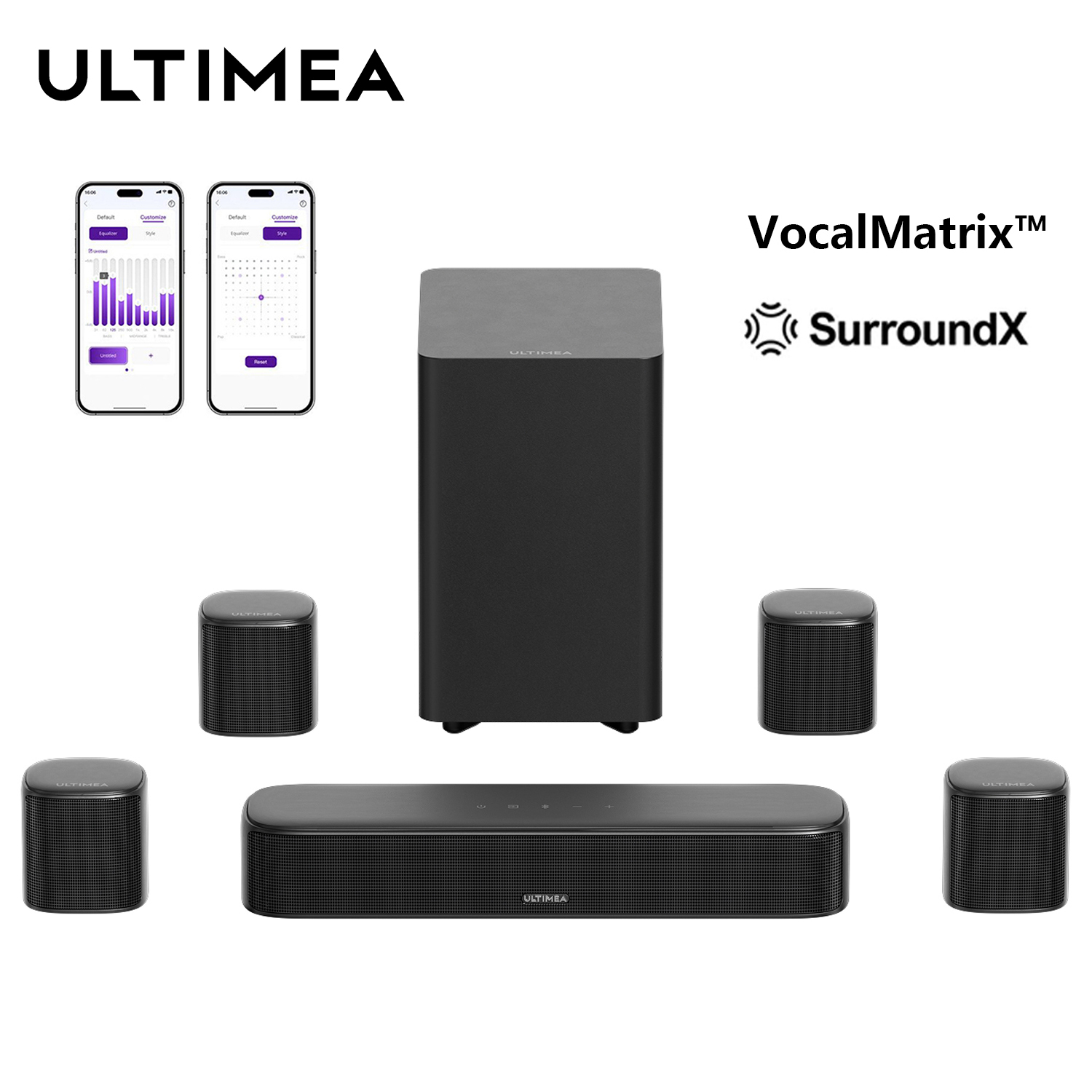 Home Cinema Dolby Atmos 7.1 - ULTIMEA 7.1ch Sound Bar with Subwoofer,