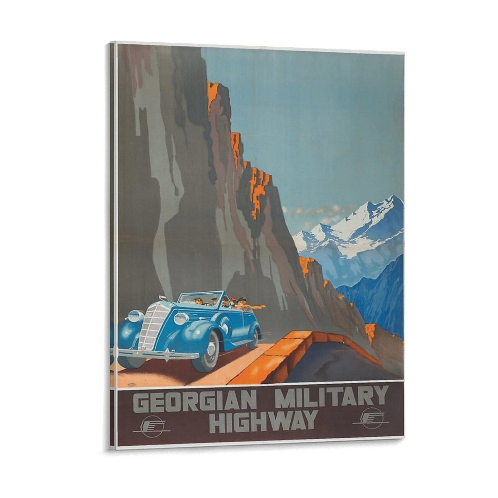 Home Cinema Wall Design - Georgian Military Highway Tourism Poster Canvas