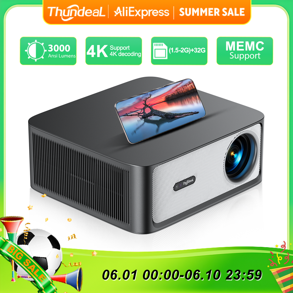Home Cinema Setup - ThundeaL 3000Ansi 4K Full HD Projector