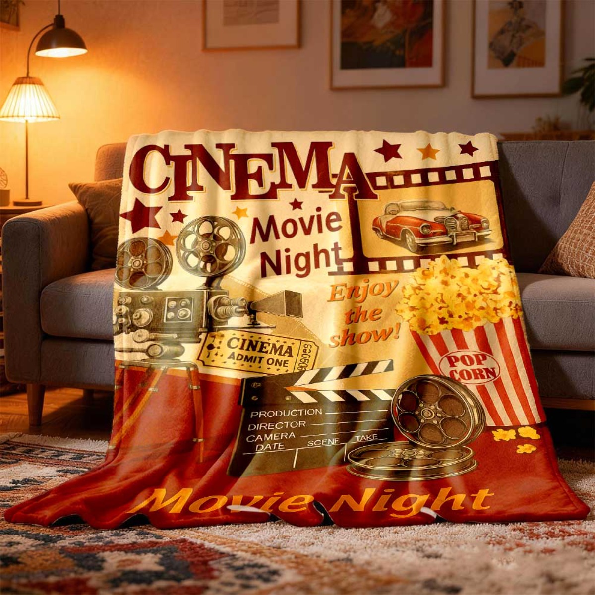 Retro Movie Projector Flannel  - Home Cinema Gifts review and price