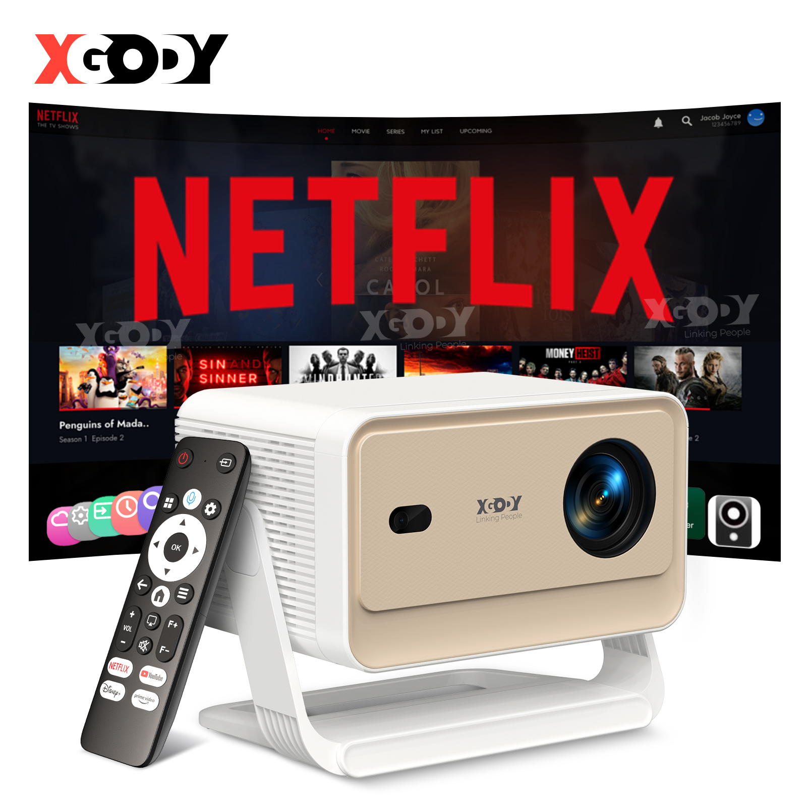 XGODY Projector N6/N6 Pro Netf - Home Cinema Setup review and price