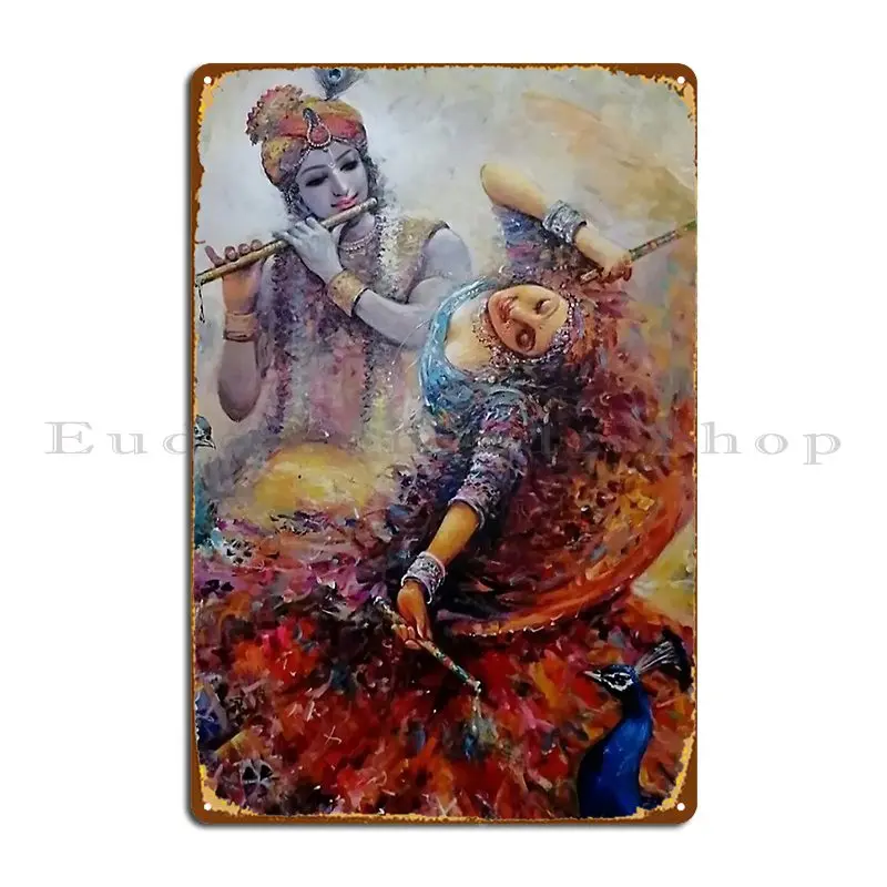Radha Krishna Metal Sign Wall  - Home Cinema Wall Design review and price