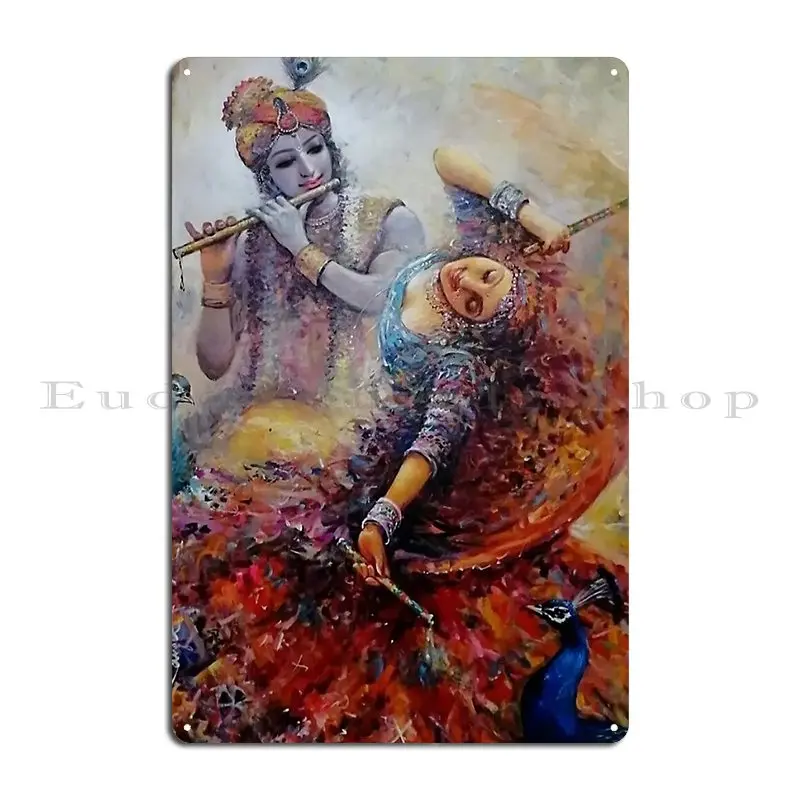 Radha Krishna Metal Sign Wall  - Home Cinema Wall Design review and price