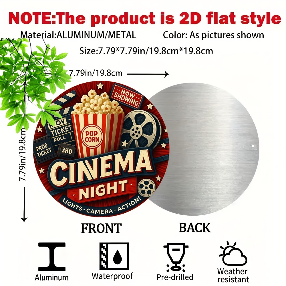 2D Retro Movie Metal Wall Art  - Home Cinema Night review and price