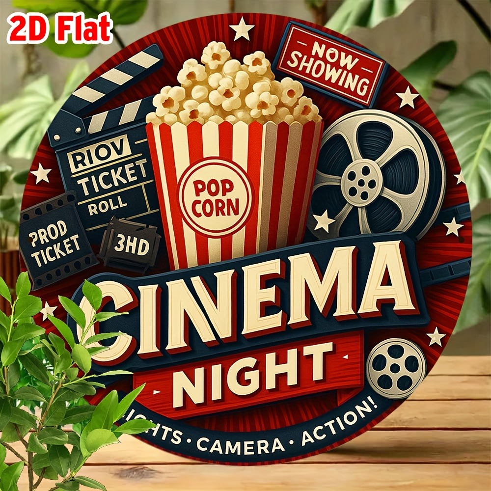 2D Retro Movie Metal Wall Art  - Home Cinema Night review and price