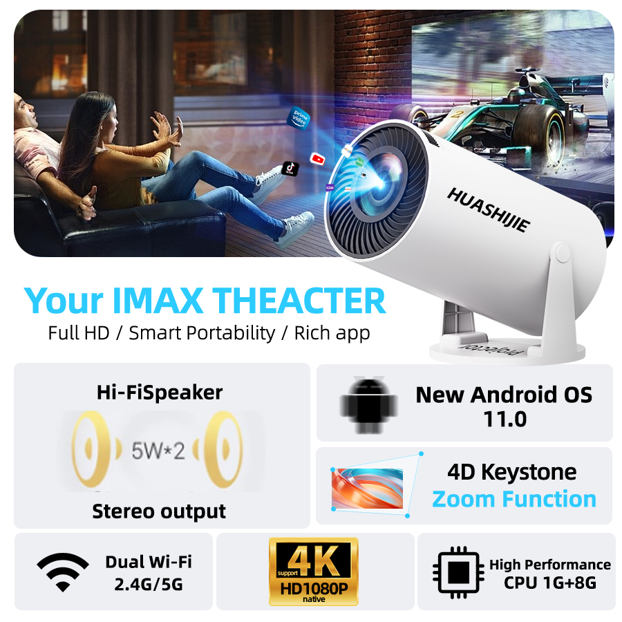 4K home theater projector, bui - Home Cinema Gifts review and price