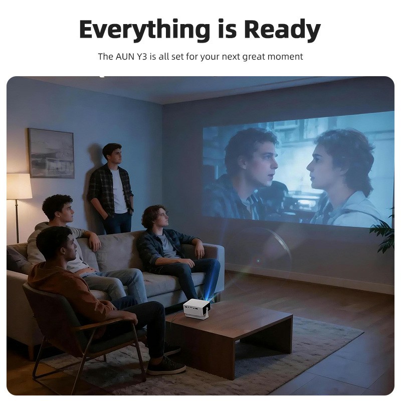 AUN Y3 MINI Projector Home The - Home Cinema Setup review and price