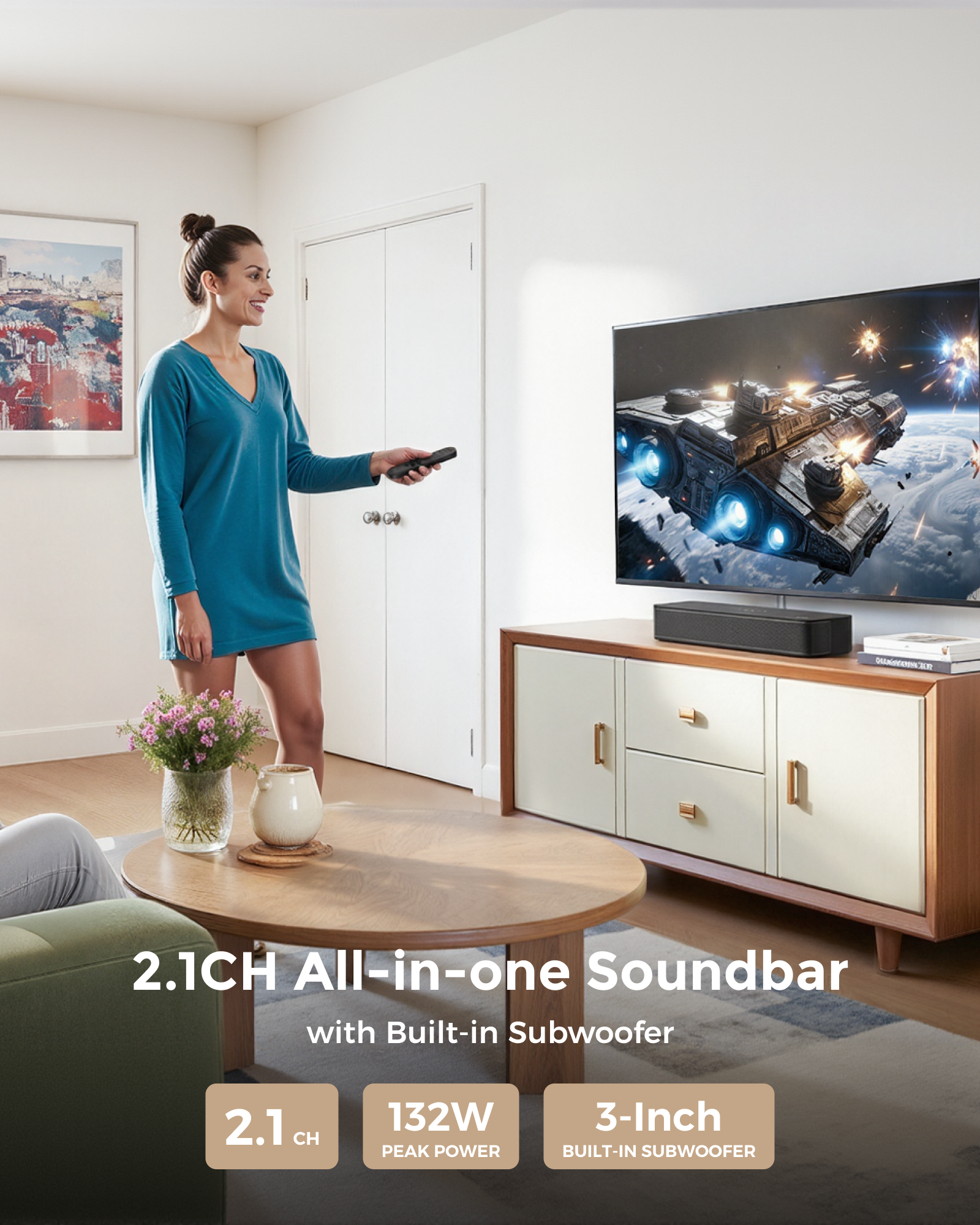 ULTIMEA 120W 2.1ch Compact Sou - Home Cinema Dolby Atmos 7.1 review and price