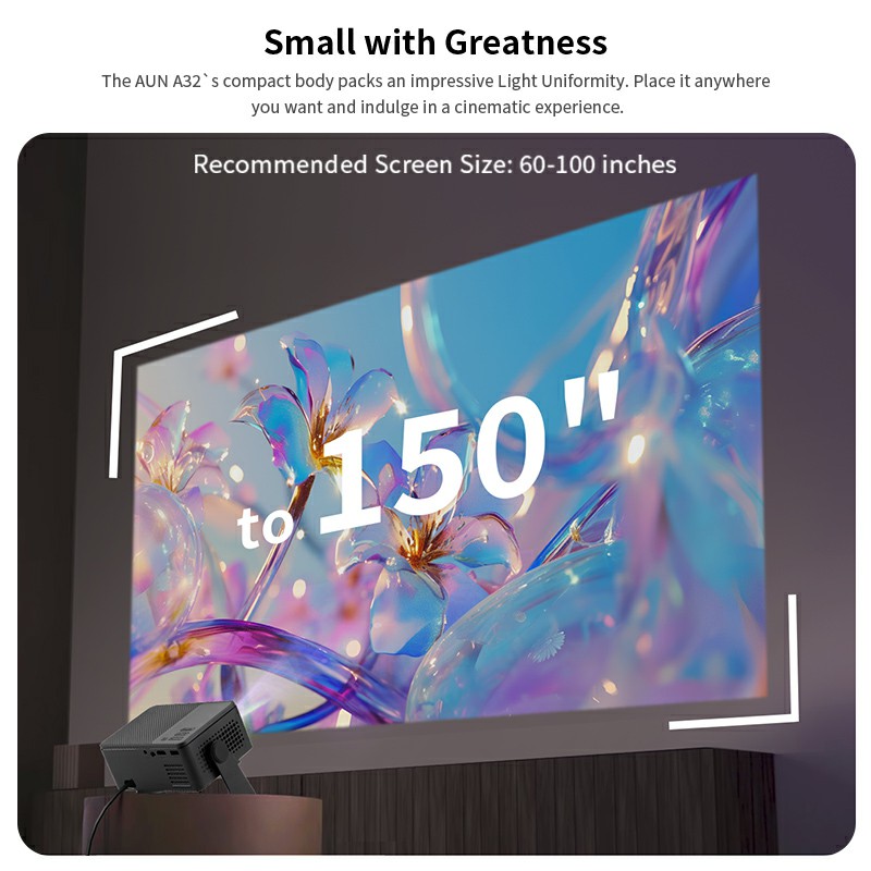AUN A32 Pro Android Projector  - Home Cinema Setup review and price