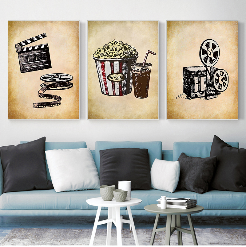 Movie Theater Vintage Art Canv - Home Cinema Room Accessories review and price