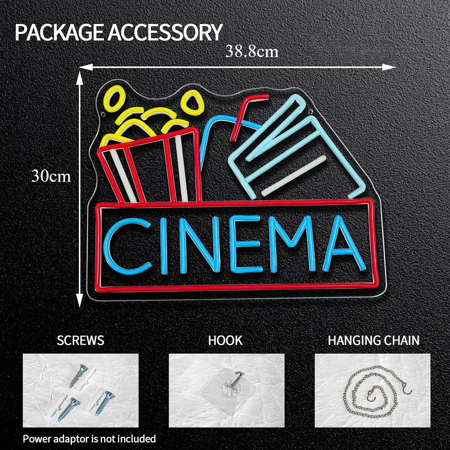 Cinema Neon Sign USB Powered L - Home Cinema Night review and price