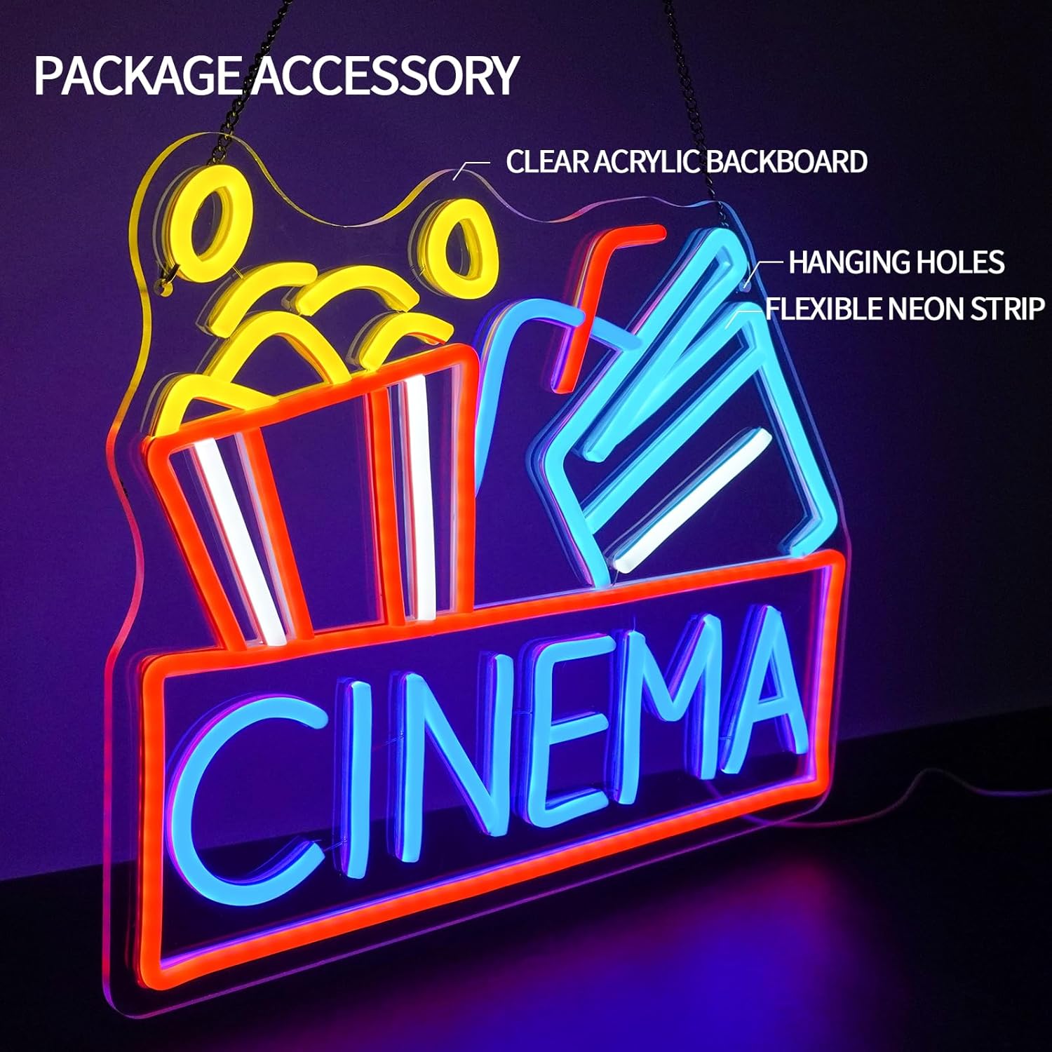 Cinema Neon Sign USB Powered L - Home Cinema Night review and price
