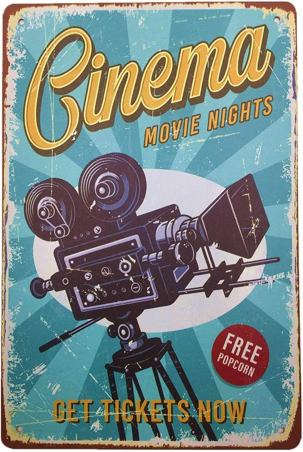 BOEYC Metal Tin Sign  - Cinema - Home Cinema Night review and price