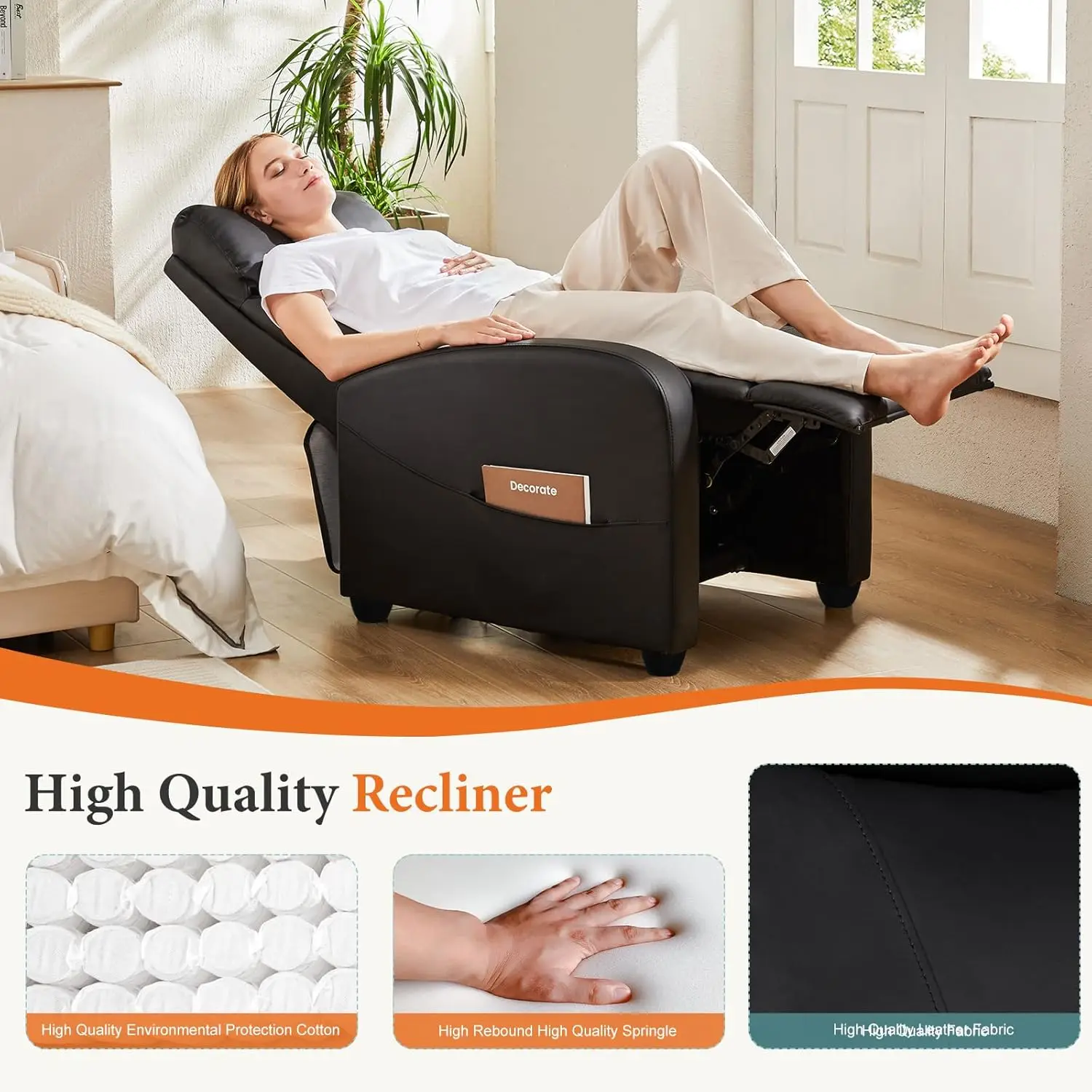 Recliner Chair PU Leather Recl - Home Cinema Recliners review and price